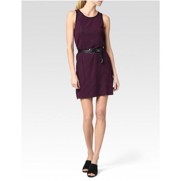 Paige Mia Red Black Striped Micro Ribbed Tank Top Sleeveless Mini Dress Size:(S) - Picture 3 of 8